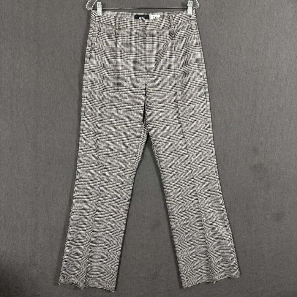 Paige Women's Size 6 Gray Multi Color Plaid High Waisted Flare Aracelli Pants